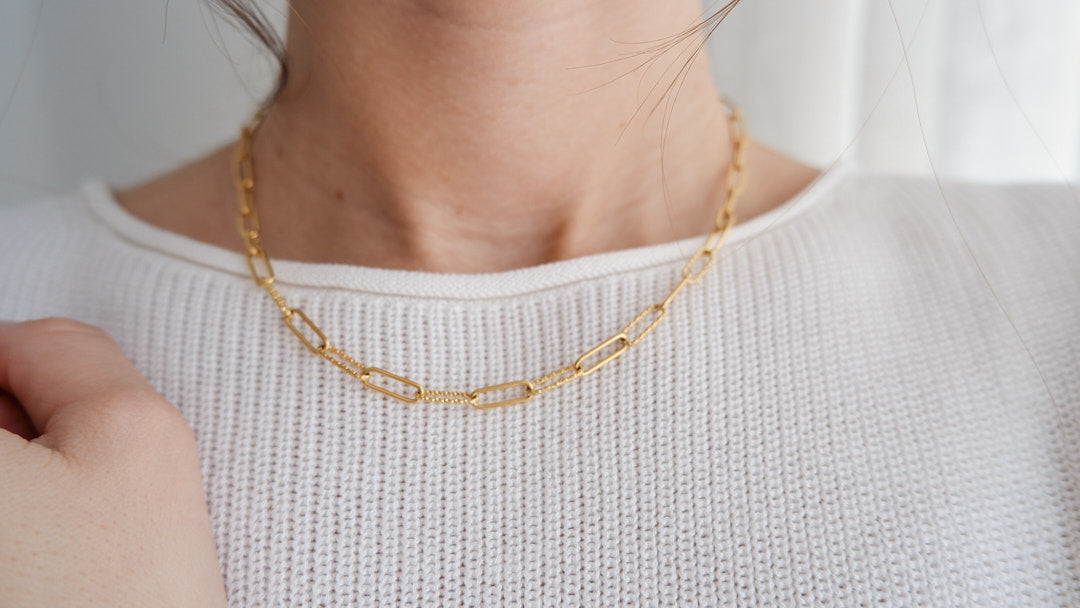 Modern Paper Clip Necklace